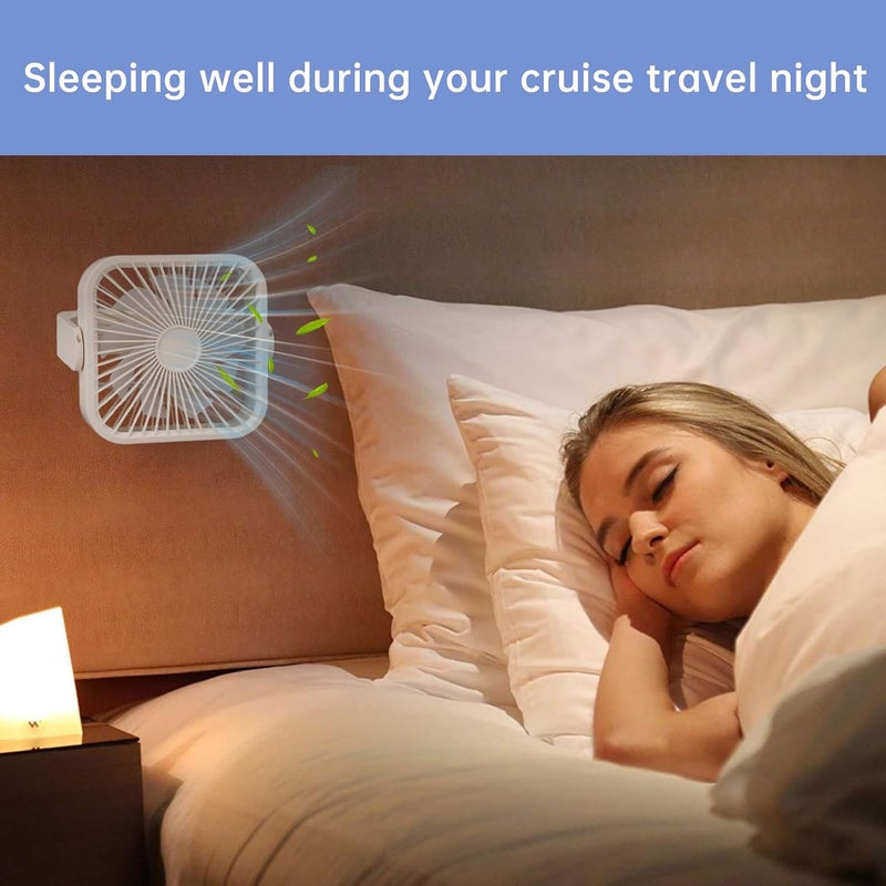 TEITEAI Cruise Fan, Cruise Ship Approved USB Fan, Magnetic Base, 6-10 Hour Battery, Five Speed Control - Image 3